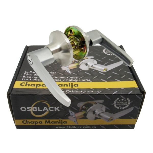 CHAPA MANIJA PLATEADA PARA BAÑO 3504SN BK
