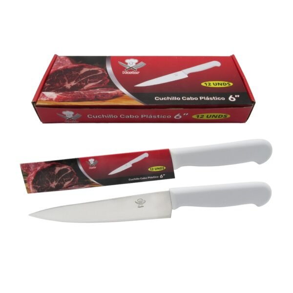 CUCHILLO CABO PLASTICO BLANCO DE 6 24620 6#