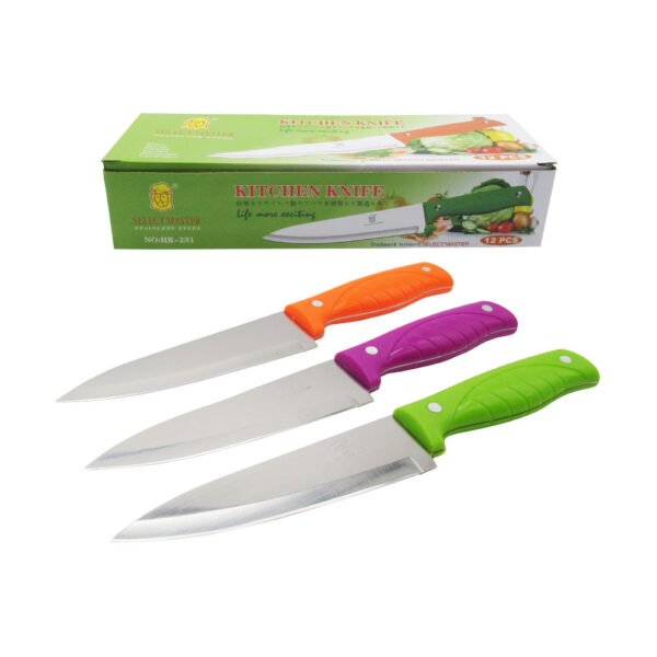 CUCHILLO CABO PLASTICO COLORES SURTIDOS DE 6 HR 231