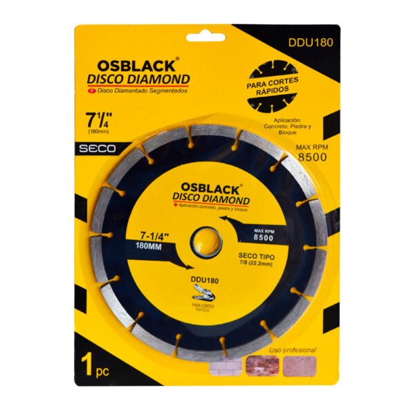 DISCO DIAMANTADO DE 7 OSBLACK DDU180