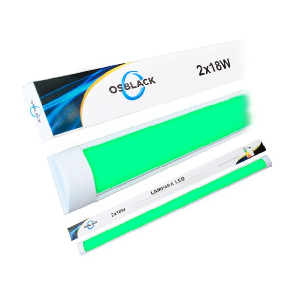 LAMPARA LED DE 2X18W VERDE 2X18W VERDE