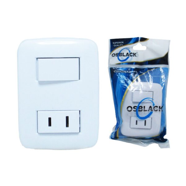 LS INTERRUPTOR TIPO AVE SENCILLO CON TOMA BLANCO CA883 BLANCO